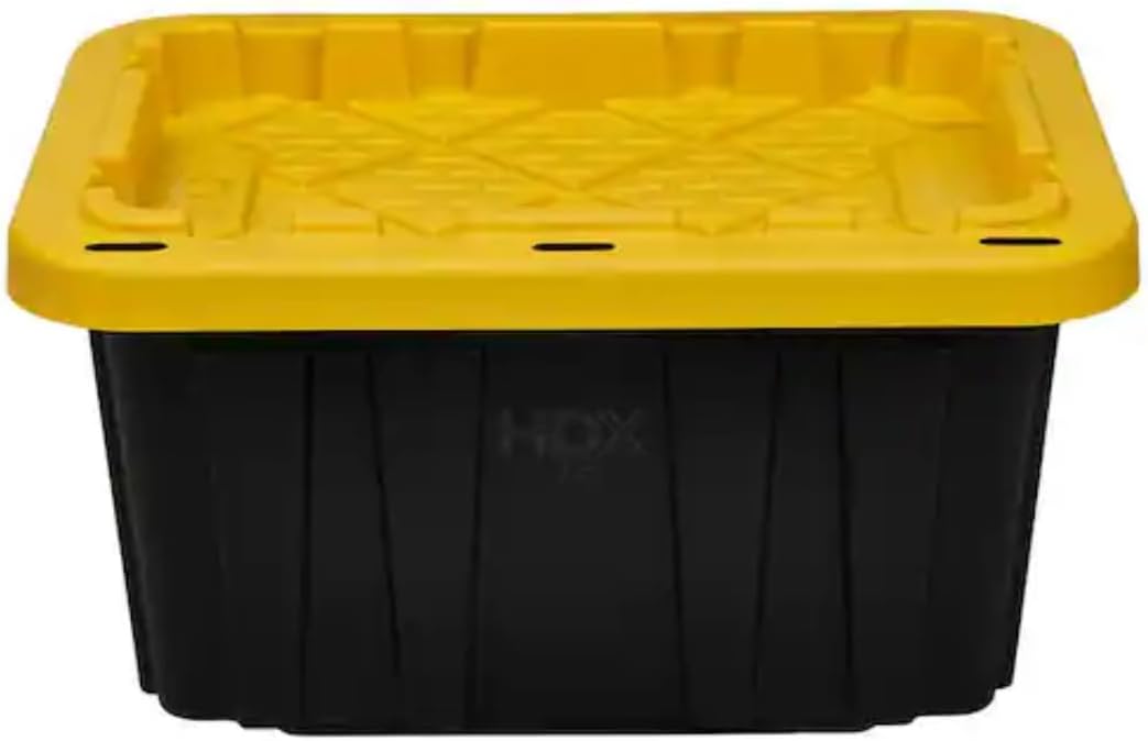 HDX Tough Polypropylene Plastic 27 Gal. Storage Tote in Black by HDX (4 pack)