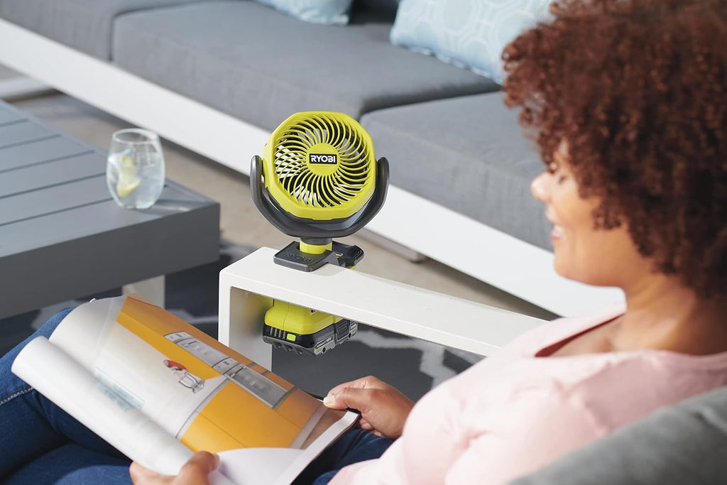Ryobi RCF18-0 18V ONE+ Cordless 10cm Clamp Fan (Bare Tool) Hyper Green