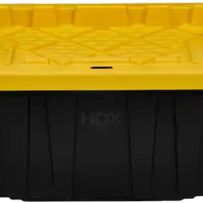 HDX Tough Polypropylene Plastic 27 Gal. Storage Tote in Black by HDX (4 pack)