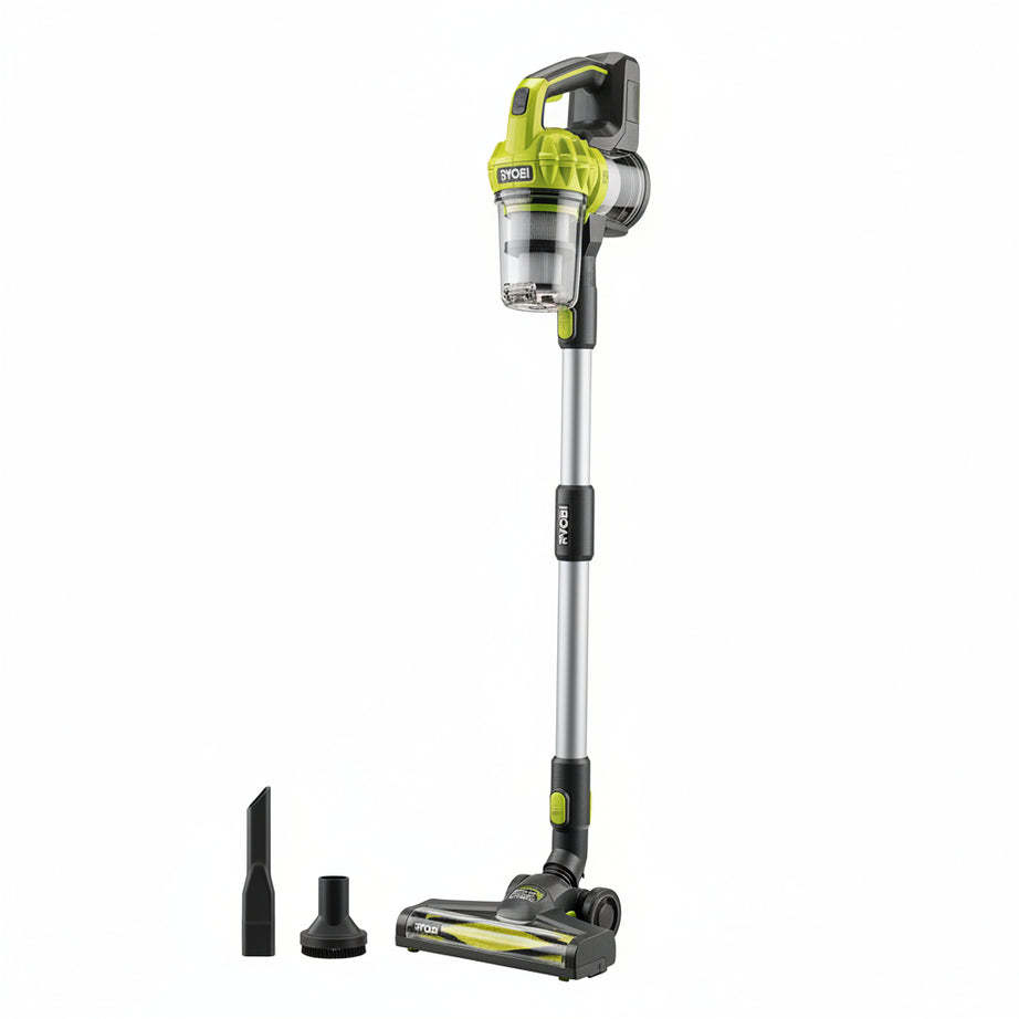 RYOBI 18 V ONE+ RSV18-0 Cordless Floor Vacuum Cleaner (30 AirWatt Suction Power, 820 l/min Airflow, 24 cm Wide Floor Nozzle, without Battery and Charger), Green