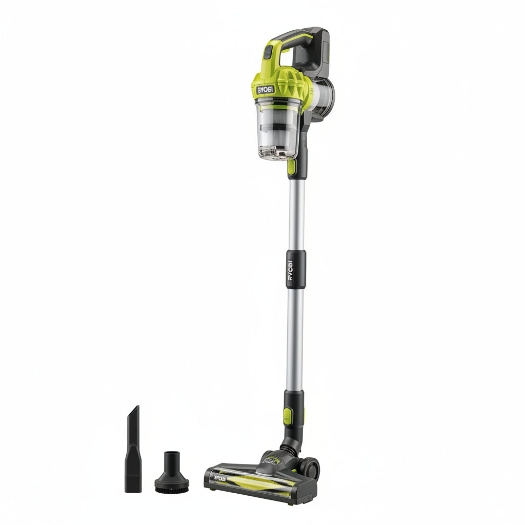 RYOBI 18 V ONE+ RSV18-0 Cordless Floor Vacuum Cleaner (30 AirWatt Suction Power, 820 l/min Airflow, 24 cm Wide Floor Nozzle, without Battery and Charger), Green