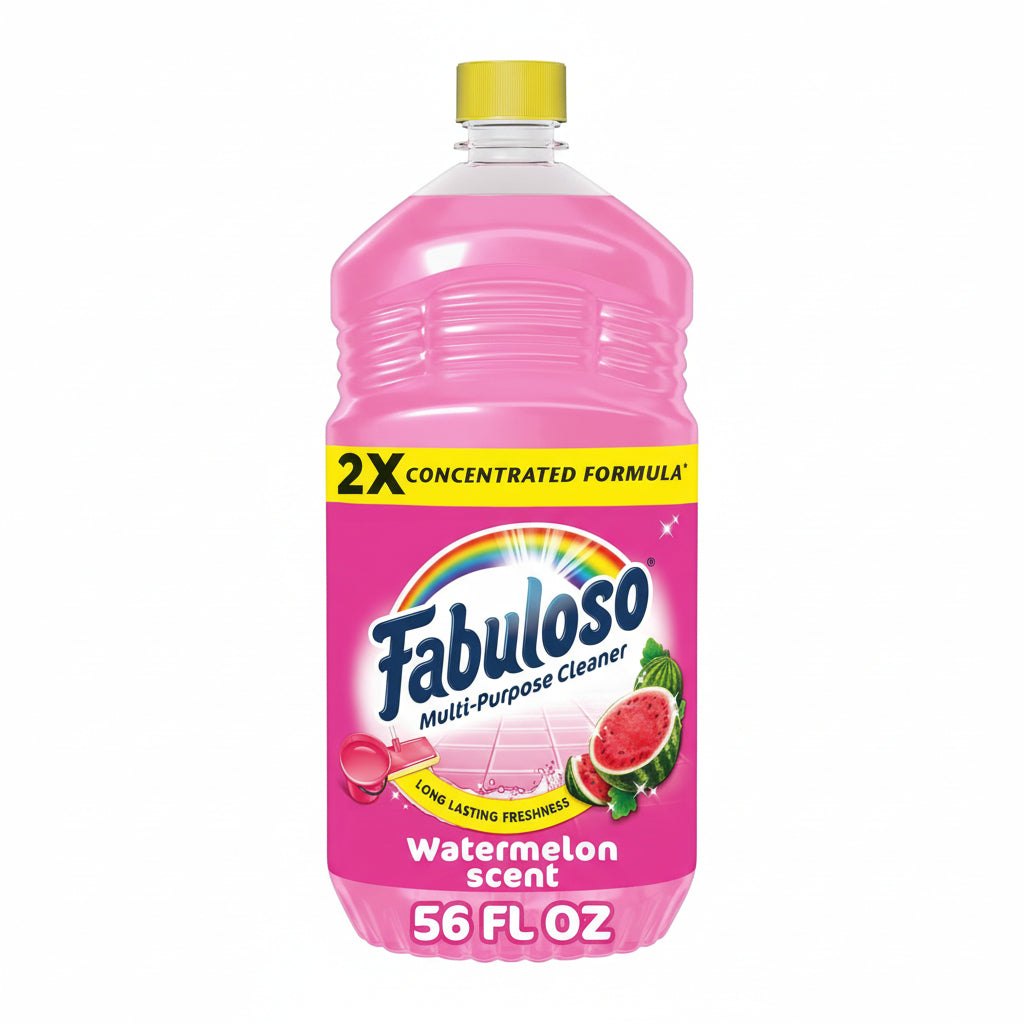 Fabuloso Multi-Purpose Cleaner and Floor Cleaner, 2X Concentrated Formula, Long-Lasting Freshness, Watermelon Scent, 56 fluid ounces