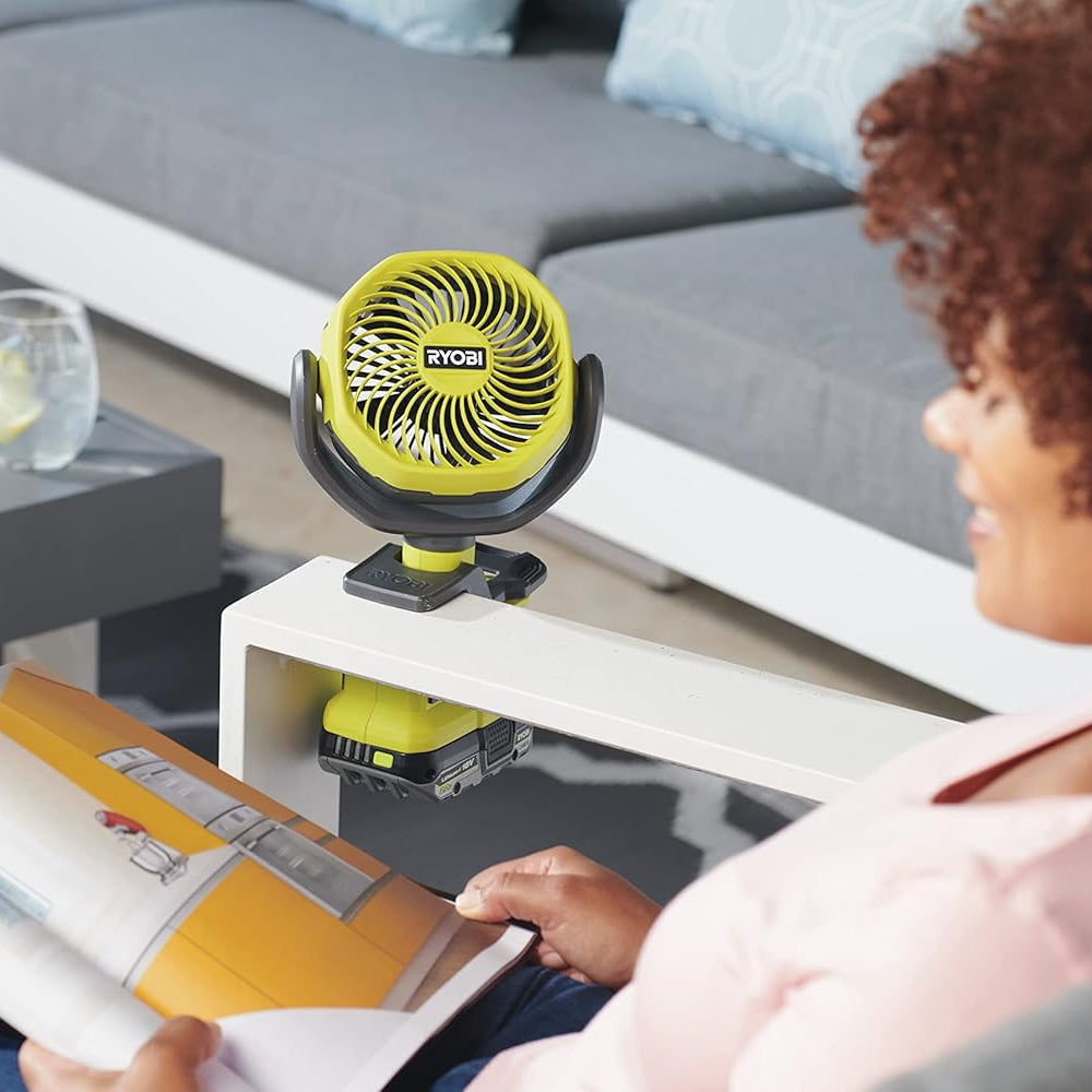 Ryobi RCF18-0 18V ONE+ Cordless 10cm Clamp Fan (Bare Tool) Hyper Green